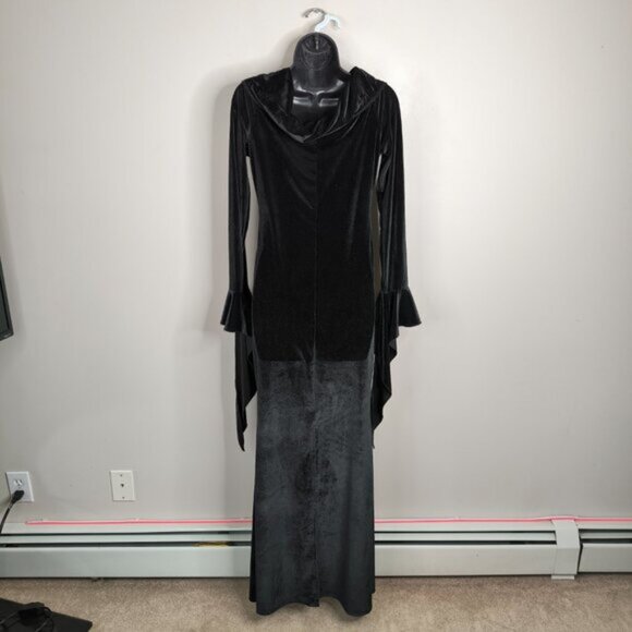 Boutique Whimsigoth Goth Witch Vampy Addams Family Cosplay Velour Dress M - Picture 5 of 9
